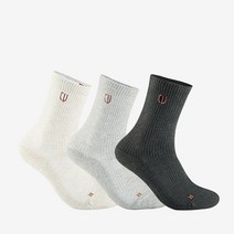 벙커29 볼트론 심리스 항균 소취 스포츠양말 크루 삭스 3세트, 베이지 3족