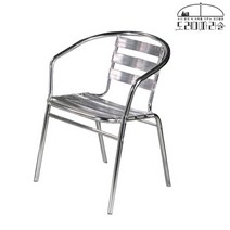 알루미늄의자 야외 테라스 정원 카페 행사용 의자, 실버