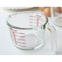 양면 눈금 표시 내열 강화 유리 계량컵 홈카페용품 프로틴계량 홈카페 앙금플라워 홈카페분위기 계량용컵, 대