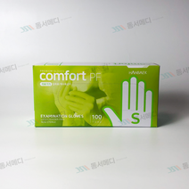 COMFORT 비멸균 파우더프리 의료용 진료용 라텍스글러브 라텍스장갑 100매입 사이즈별 모음 1통, S