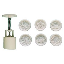 플라스틱 재료 달화 몰드 스탬프 달 케이크 곰팡이 만화 꽃 모양 DIY 베이킹 몰드 중반 축제 사용