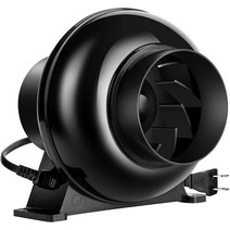 환풍기 배기팬Hon & Guan Hydroponics 법을위 4 인치 195C 플라스틱 라운드 배기 덕 팬 성장 텐 환기 주방, US Plug_110V