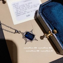 골드 플래팅 앤티크 유화 딥 블루 큐빅 인조 보석 반지 18K 골드 플래팅 별망고 큐빅 오픈 링 목걸이
