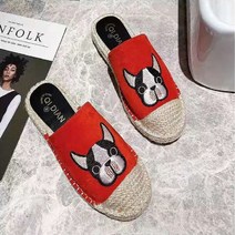 러블리유나 강아지스웨이드 에스파듀 블로퍼 뮬 슬리퍼