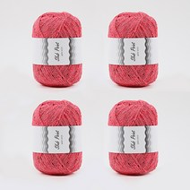 [앵콜스] 슬라브포인트 코튼실 슬라브사 의류 가방실 모자뜨기, (4볼묶음) 806 진한피치