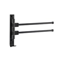 Rotating Towel Bar Hand Holr Wall Mounted Storage Shelf Ladr Hanger Bathroom Kitchen Waterproof Y5GB, 01 Two ss