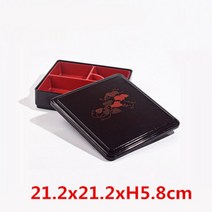 예쁜 일회용 도시락 용기 포장 도시락통 상자 일본 쌀 스시 케이터링 식품 보관 구획, 1-21.2x21.2xh5.8cm