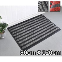 스트라이프 현관매트 90X120 치과 병원 입구발판 약국 모래털이 발털기용, 레드
