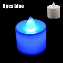 양키캔들 인테리어 캔들1612pcs creativeflameless led 차 조명 홈, 6pcs 블루