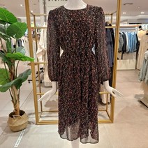 스테파니 잔플라워 나염 허리끈 원피스 a23so3105