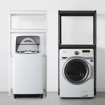 세탁기받침대 드럼세탁기선반 2단 1100 x 800 x 1800, 화이트, 9mm 양면코팅