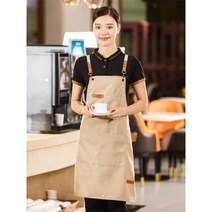 앞치마 공방 카페 작업 캔버스 목공 방수 용접 OEM 로고 자 정 웨이터 홈 요리 의류 레스토랑 베이커리 남성 여성 바텐더 유니폼, 옵션01 OEM Your Logo, 옵션01 Khaki