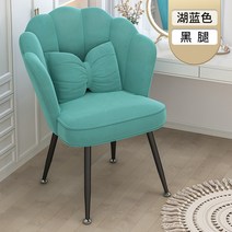 의자 벨벳 체어 벨벳의자 인테리어 커피숍 1인 쇼파 패브릭 윙체어 라운지, 레이크 블루 - 블랙 레그 라텍스 모델