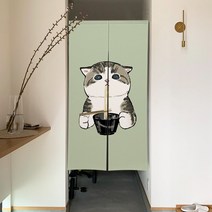 커튼 블라인드 다이소커튼 재미 있고 귀여운 고양이 식당 장식 파티션 드레이프 주방 입구 걸이형 하프 세트, 65x90cm, 03 CLX00459