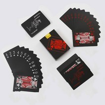 마술카드 마술트럼프 신기한 카드 54PCS PVC 블랙 카드 놀이 여러 가지 빛깔의 정장 매직 트릭 도구 88mm *, 05 PKP-0003-1