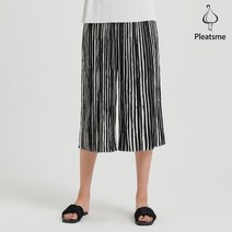[플리츠미] 스트라이프 와이드 7부 팬츠