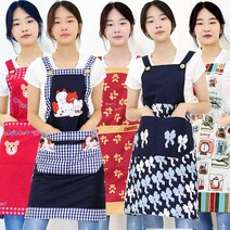 국산 옥스포드면100% H형 캐릭터앞치마 10종 카페 바리스타 업소용 주방 미용 예쁜앞치마, 하우스앞치마, 그레이