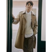 [빈폴][ESSENTIAL] 베이지 체크 배색 트렌치 코트(BC2830E01A)