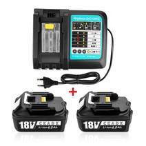 Bl1860 충전식 배터리 18V Makita 6Ah Bl1840 Bl1850 Bl1830 Bl1860b Lxt4 용 6000mAh 리튬 이온, 18 볼트, 2 BATTERY 1CHARGER