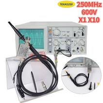 오실로스코프 프로브 액세서리 세트 감쇠비 1x 10x 20mhz 300mhz 600v 실리콘 디지털 오실로스코프 프로브 키트, 텍사스250 250MHz