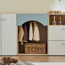 한샘 샘키즈 낮은 오픈옷장 600, D.(몸통)크림화이트(도어)바이올렛(D)