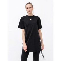 나이키 여성 스우시 반팔 루즈핏 반팔티셔츠 원피스 블랙 핑크