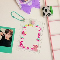 포카홀더 포토카드홀더 아이돌 연예인 증사 사진 사진 슬리브 학교 문구, 핑크 b