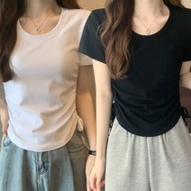 주디앤 여성 아밀리 허리끈 스트링 반팔티 2P