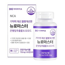 뉴로마스터 은행잎추출물 요오드 영양제 기억력 혈행개선 갑상선, 4개, 60정
