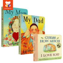 3 Books/set Guess How Much I Love You My Dad My Mum 선물하기 영어 이야기 조기교육 읽기 그림책 키즈용 아이들 선물하기, 3 Books