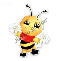 사랑스러운 앵글 호넷 무서운 꿀벌 자동차 스티커 및 데칼 커버 범퍼 창문 노트북용 스크래치 방수 KK13cm, Horrible Bee 6+20cm+Reflective