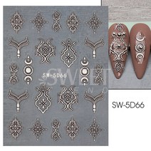 1 pc 디자인 손톱 장식 네일 접착제 손톱 장식 슬라이더 접착제 네일 데칼 SASW5D, SW5D66