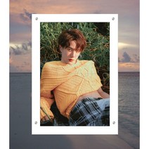 DIY 커플사진 연예인 굿즈 포토 투명 아크릴 퍼즐액자 주문제작, 15 cm10cm 양면 프레임 흰색