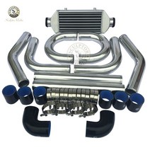 엔진튜닝 인터쿨러 튜닝 알루미늄 파이프 배관 키트 30016065mm 범용 플레이트, 검은색