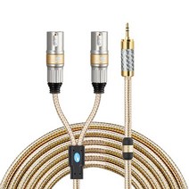 HiFi 미니 잭 3.5mm 2 XLR 3 핀 오디오 케이블 PC 헤드폰 앰프 MP3 믹싱 콘솔 듀얼 xlr에서 3.5 1M 2M M 5M 8M 10M, 01 Black_08 15m, [01] Black