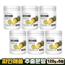 파인애플 분말 가루 단백질분해 효소 프로테아제 식이섬유 비타민B 철분 파인애플추출분말, 6통, 120g