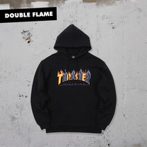 프린팅맨투맨 THRASHER 정부측 DOUBLEFLAME 더블레이어 화염 LOGO 플라워 풀오버 후드티 4256759803