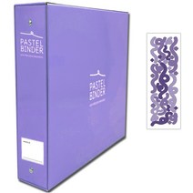 메이커리 파스텔텔바인더 접착식 사진앨범 대형 1권 + 컨페티 스티커 1매, 퍼플(블랙내지), 40매