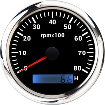 타코메타 타코미터7색 백라이트 85mm 해양 타코미터 보트 오토바이 자동차 3000 RPM 게이지 LCD 아워미터, 16 8K tacho