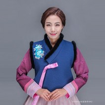 [대여]2017 신랑 신부 여자 혼주 결혼식 어머니 하객 퓨전 밍크털배자 조끼 가족 칠순 팔순잔치 한복대여