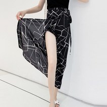 기하학 패턴 롱 랩스커트