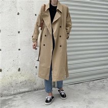 여성 봄 가을 트렌치 자켓 코트 스타일 심플 인 조절 가능한 허리 더블 브레스트 패션 롱