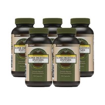 [5개 SET] GNC 슈퍼 다이제스티브 엔자임 200mg 100정 (캡슐) GNC Natural Brand Super Digestive Enzymes 200mg 100caps, 1