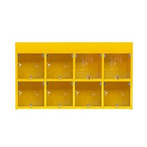 녹색안전 개인보호구함 8구 가로형(135x40x82cm)-안전보호구 안전용품 보관함 전면 투명PC창