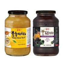 꽃샘 꿀유자차S 1kg + 꽃샘 꿀복분자 1kg