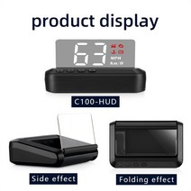 고화질 LED 스테레오 이미징 디스플레이 HUD 헤드 업 자동차 진단 도구 OBD2 오류 코드 제거 과속 경보, 01 C100