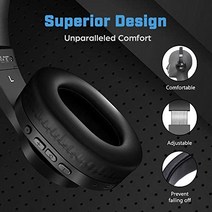 Bopmen Bluetooth 오버이어 헤드폰 - 깊은 저음의 유선 헤드폰 편안한 이어컵 내장 마이크 전화 iPad PC 랩탑 노트북(S80)용 무선 헤드폰-33643, 블랙 무선