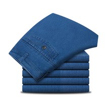 여름 패션 진 남성 데님 캐주얼 바지 Sweatpant 플러스 크기 전체 길이 봄 탄성 MOOWNUC