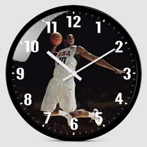 대형 빅사이즈 LA 레이커스 코비 브라이언트 NBA 벽시계 벽걸이 시계 (25 30 35cm) 인테리어 원형 둥근, L + 16인치