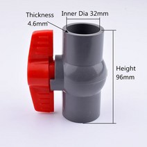 PVC 글로브 밸브 정원 관개 농업 관개 물 파이프 커넥터 수족관 탱크 물고기 탱크 어댑터 1 개 20 ~ 63mm, 03 Inner Dia 32mm_01 1pc